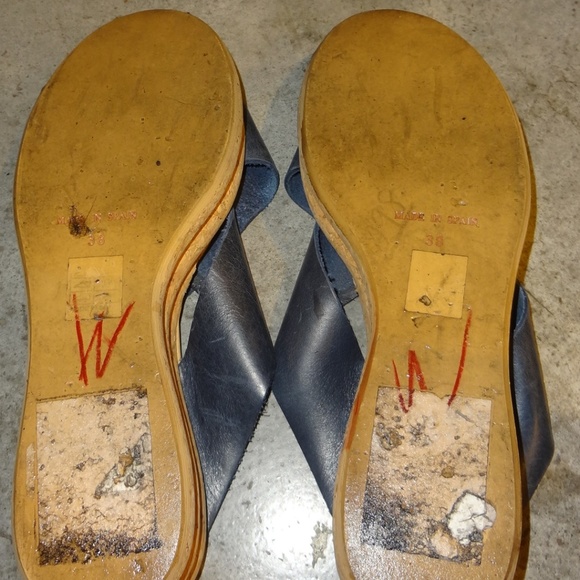 Andre Assous Blue Brook Sandals Leather & Cork 8 - Picture 8 of 8
